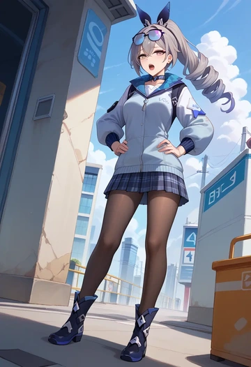 star rail,silver wolf,winter,student uniform,down jacket  - AI generated anime art